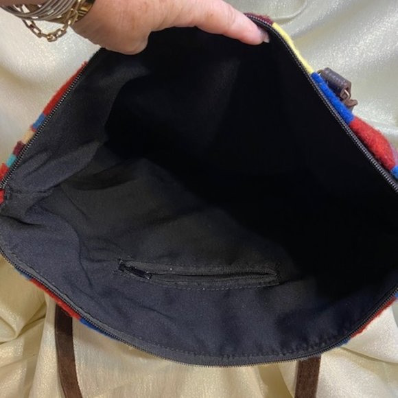 ❤️Handwoven Chimayo Handbag. 100% Wool, in Red, Blue, Lt. Yellow. /HB51 - Picture 6 of 8